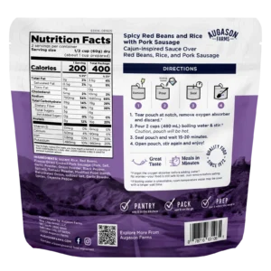 Augason Farms Outdoor Meal Spicy Red Beans And Rice With Pork Sausage