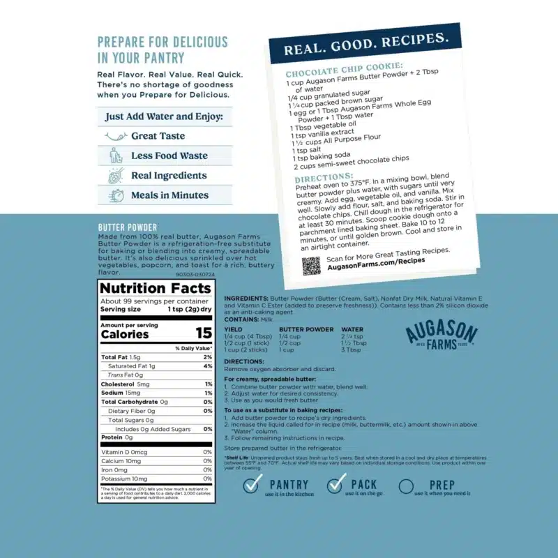Augason Farms Butter Powder Pouch Augason Farms Butter Powder Pouch