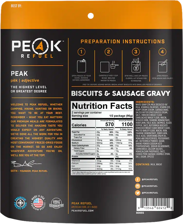 Peak Refuel Biscuits & Gravy Peak Refuel Biscuits & Gravy