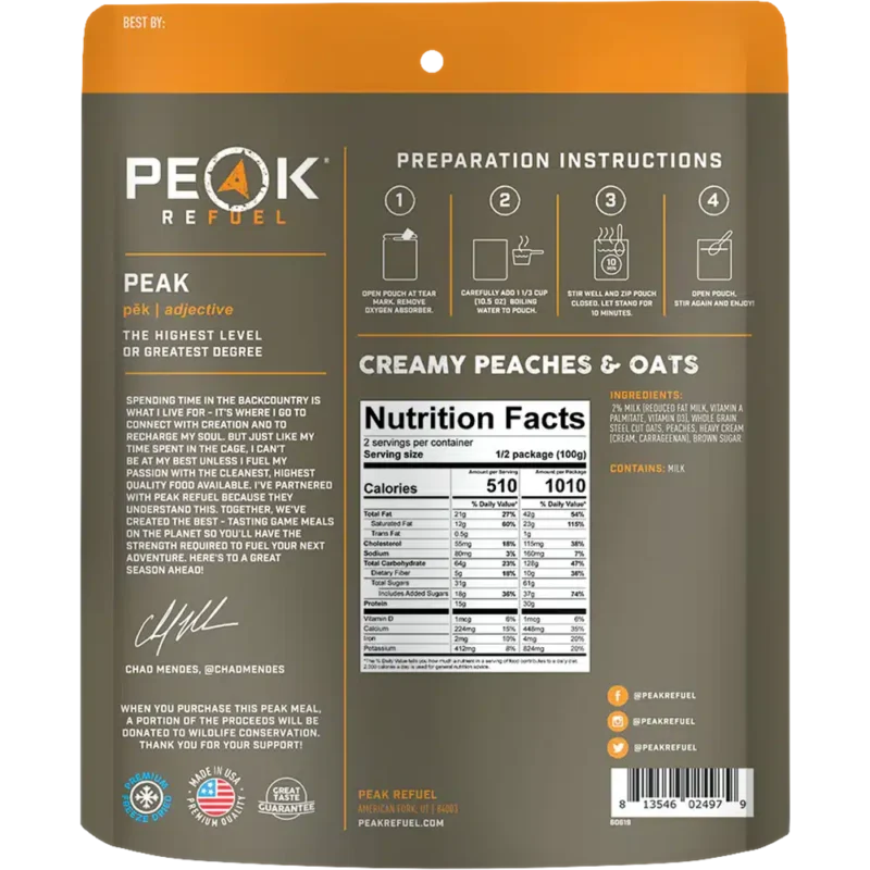 Peak Refuel Creamy Peaches and Oats Peak Refuel Creamy Peaches and Oats