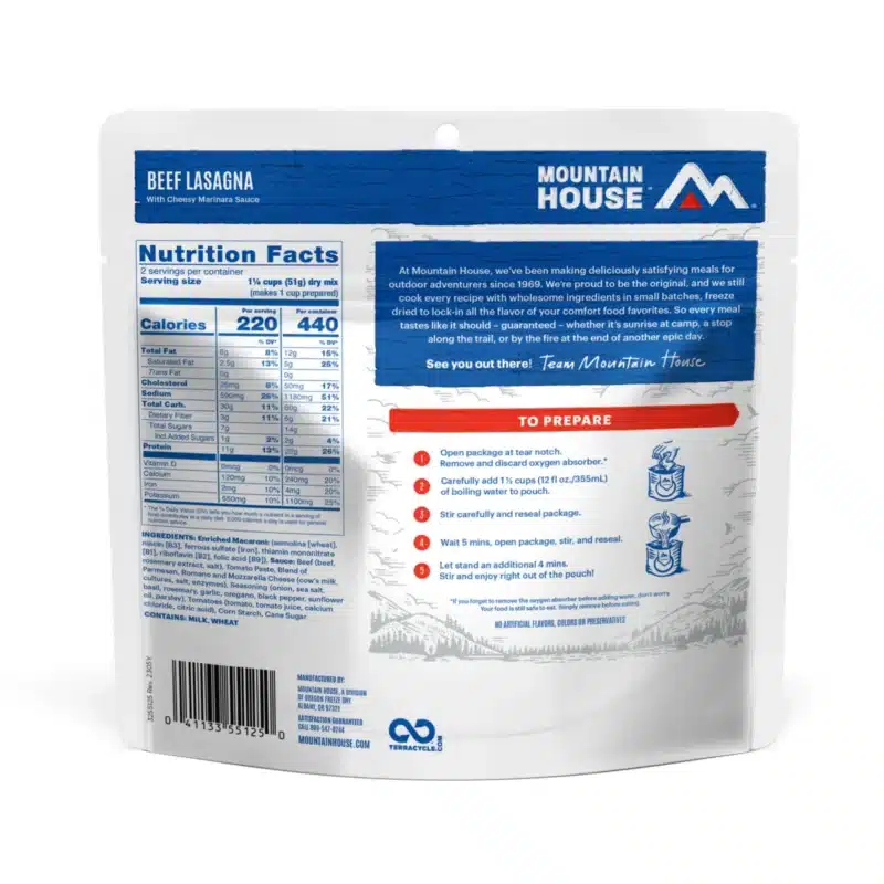 Mountain House Beef Lasagna1 Mountain House Beef Lasagna
