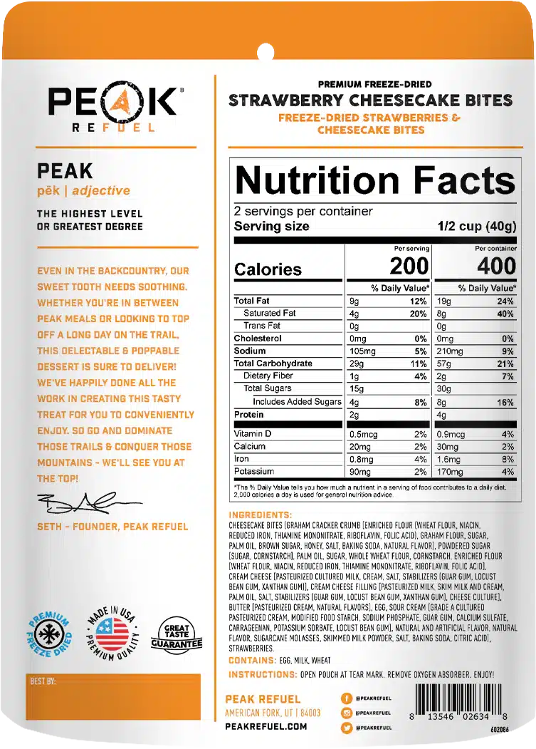 Peak Refuel Strawberry Cheesecake Bites Peak Refuel Strawberry Cheesecake Bites