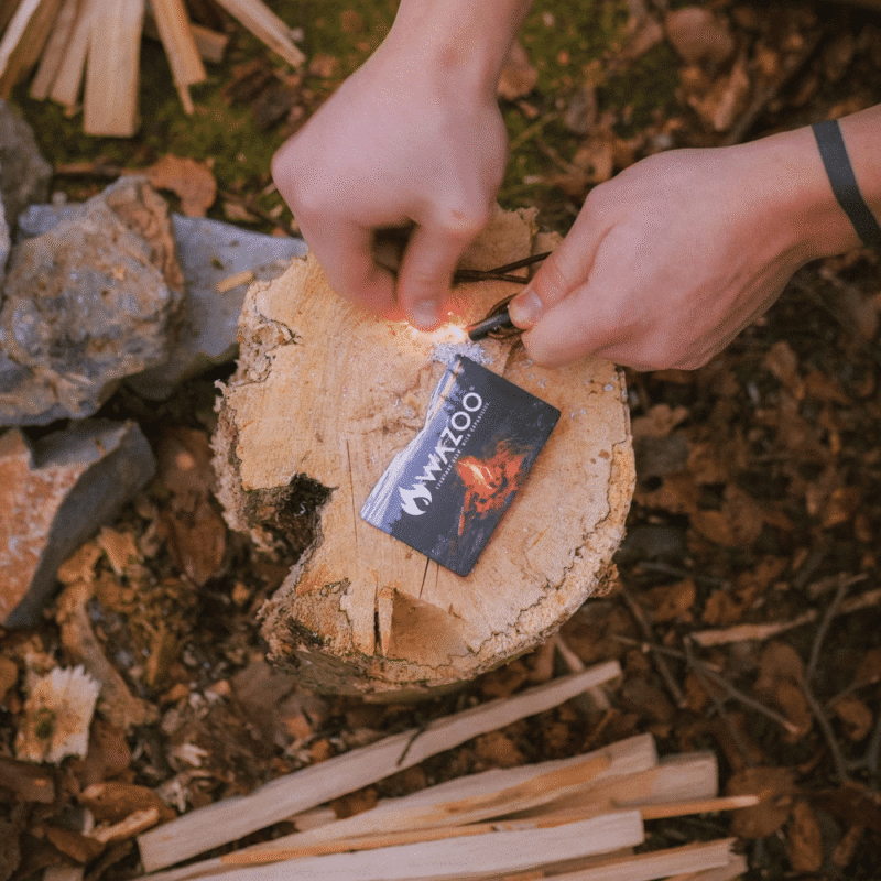 firecard-being-lit FireCard shavings are highly flammable