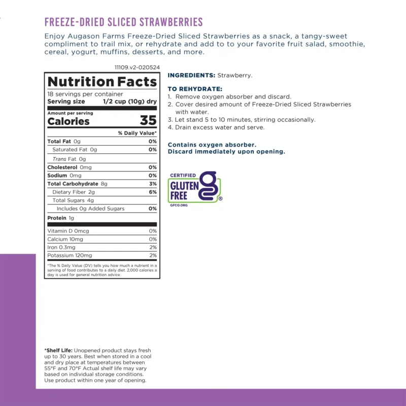 Augason Farms Freeze-Dried Sliced Strawberries Augason Farms Freeze-Dried Sliced Strawberries