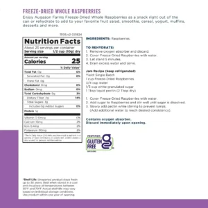Augason Farms® Freeze Dried Whole Raspberries #10 Can