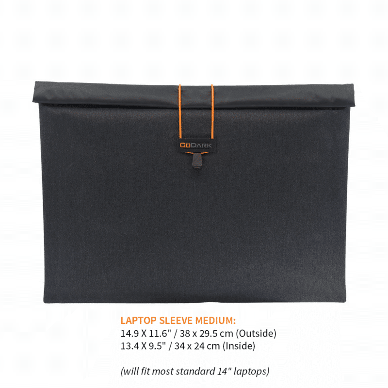godark-farady-laptop-medium-dimensions GoDark Faraday Laptop Sleeve - Medium