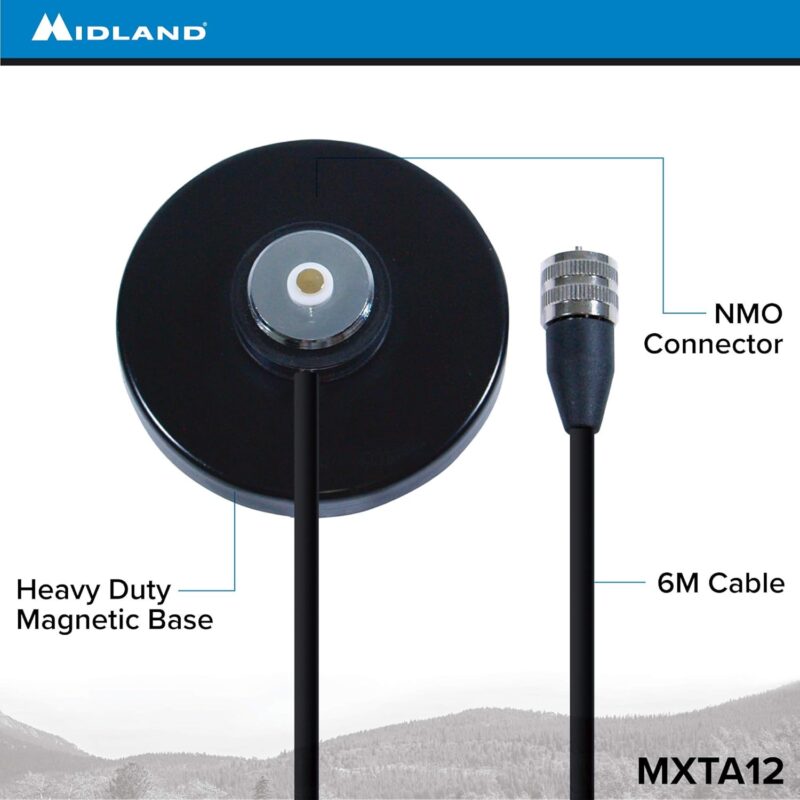 Midland MXTA12 MicroMobile Antenna NMO Mag Mount3 Midland MXTA12 MicroMobile Antenna NMO Mag Mount