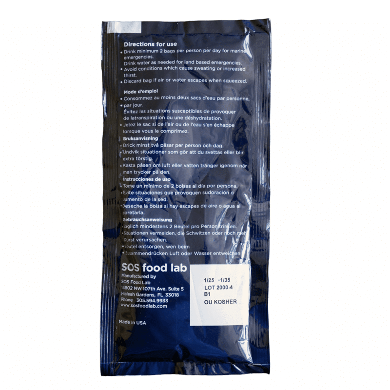 sos-food-labs-water-pouch-rear SOS Food Lab Extended Life Emergency Water Pouch